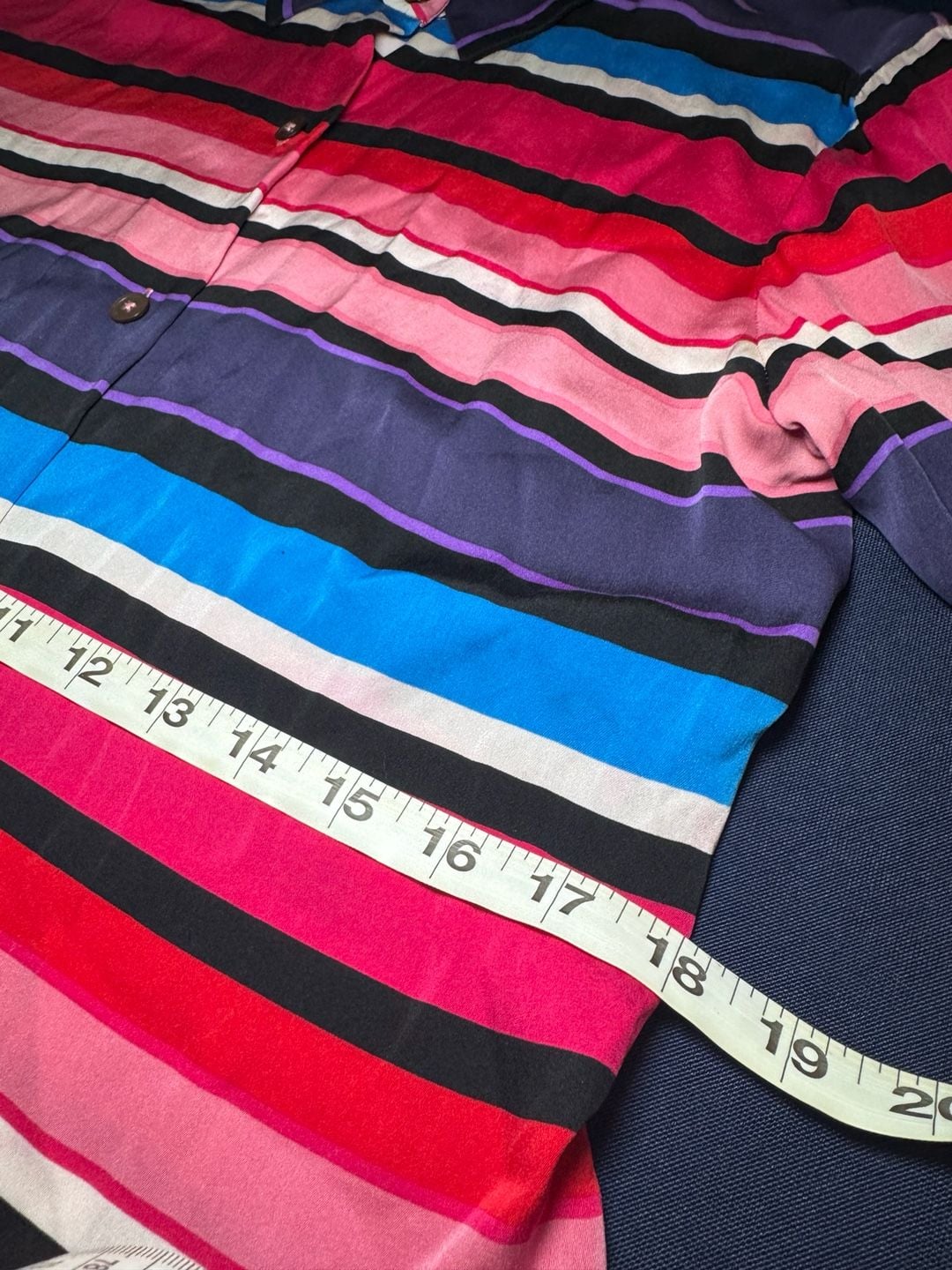 Linda Allard Ellen Tracy 100% Silk Striped Blouse Size 6 Colorful 90s 9