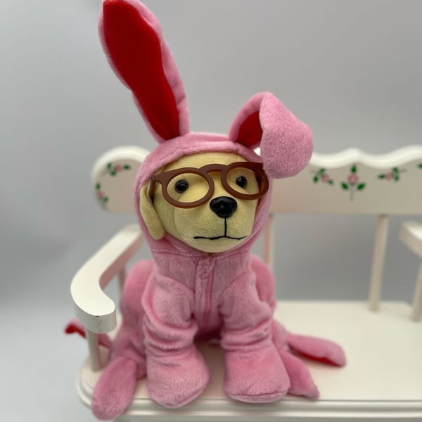 Raising Cane's A Christmas Story Pink Bunny Puppy Dog Plush