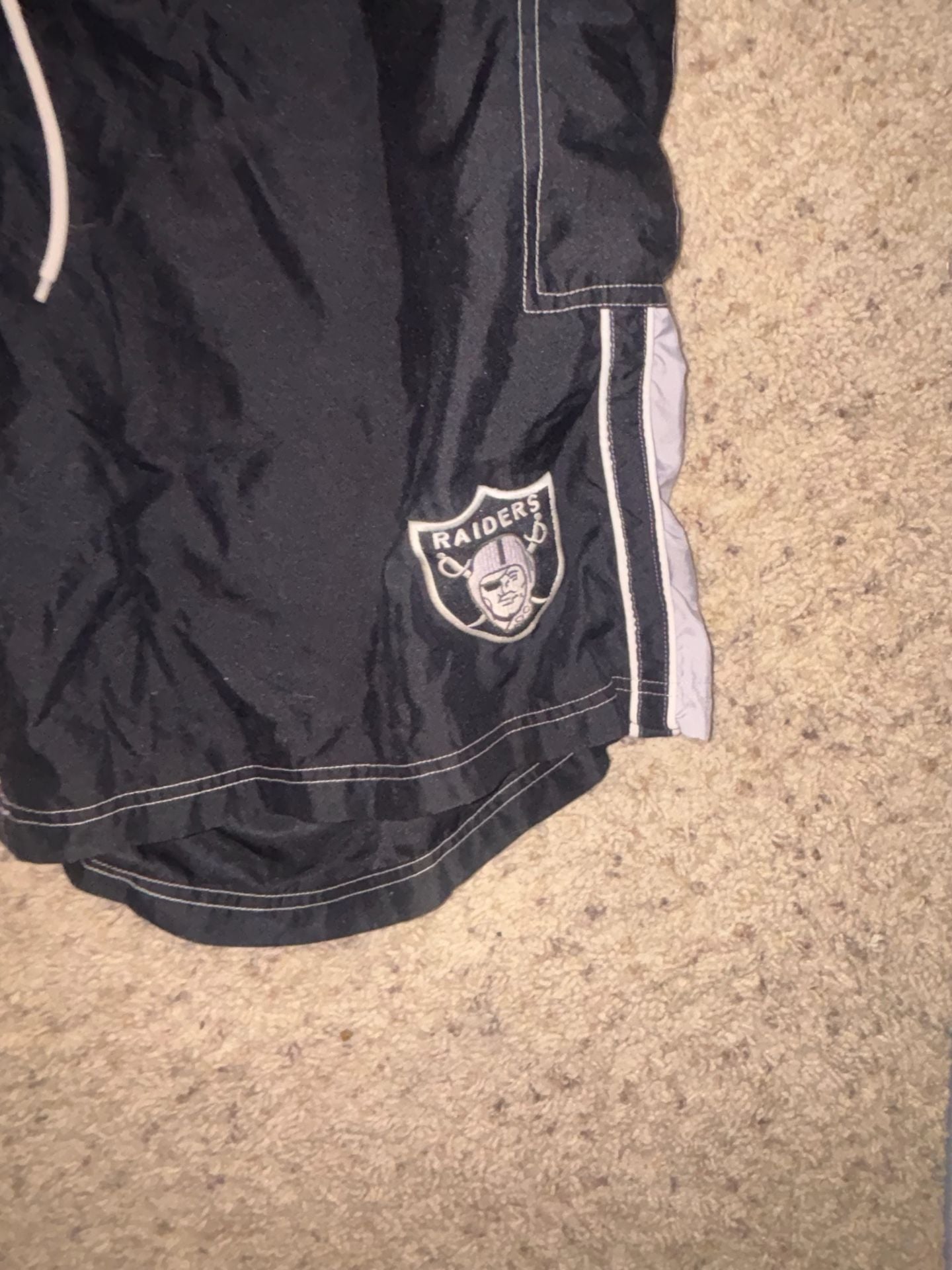 NFL Las Vegas Raiders Swim Trunks Size XXL Black White Board Shorts 4