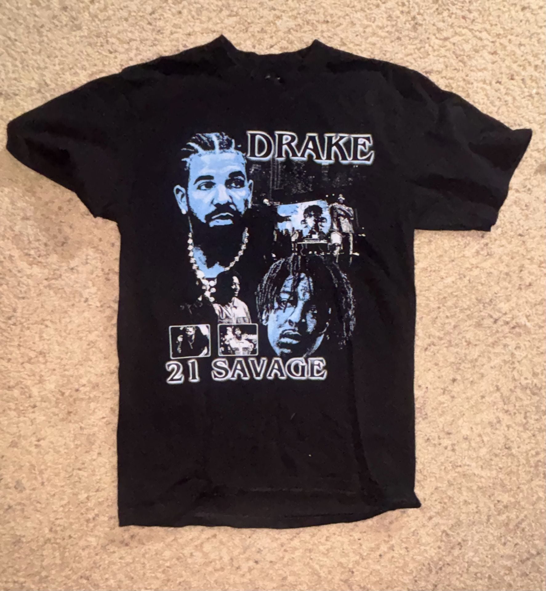Drake 21 Savage City Lights Black Graphic T-Shirt 1