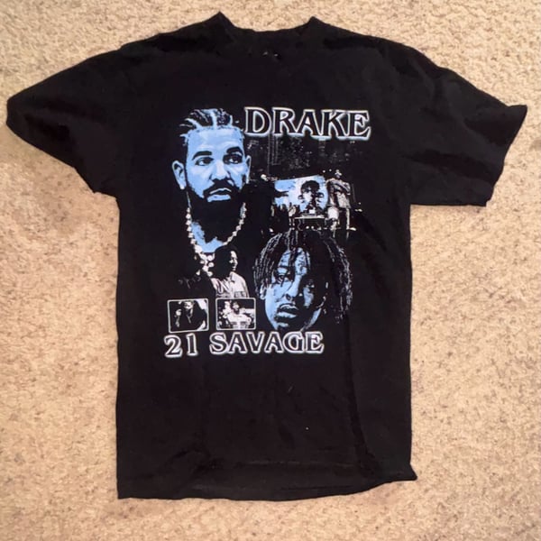 Drake 21 Savage City Lights Black Graphic T-Shirt