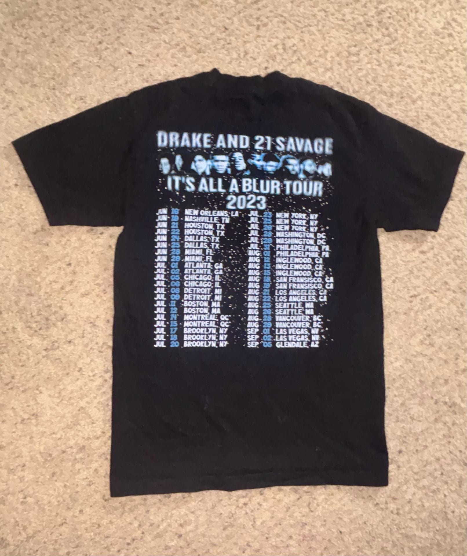 Drake 21 Savage City Lights Black Graphic T-Shirt 3