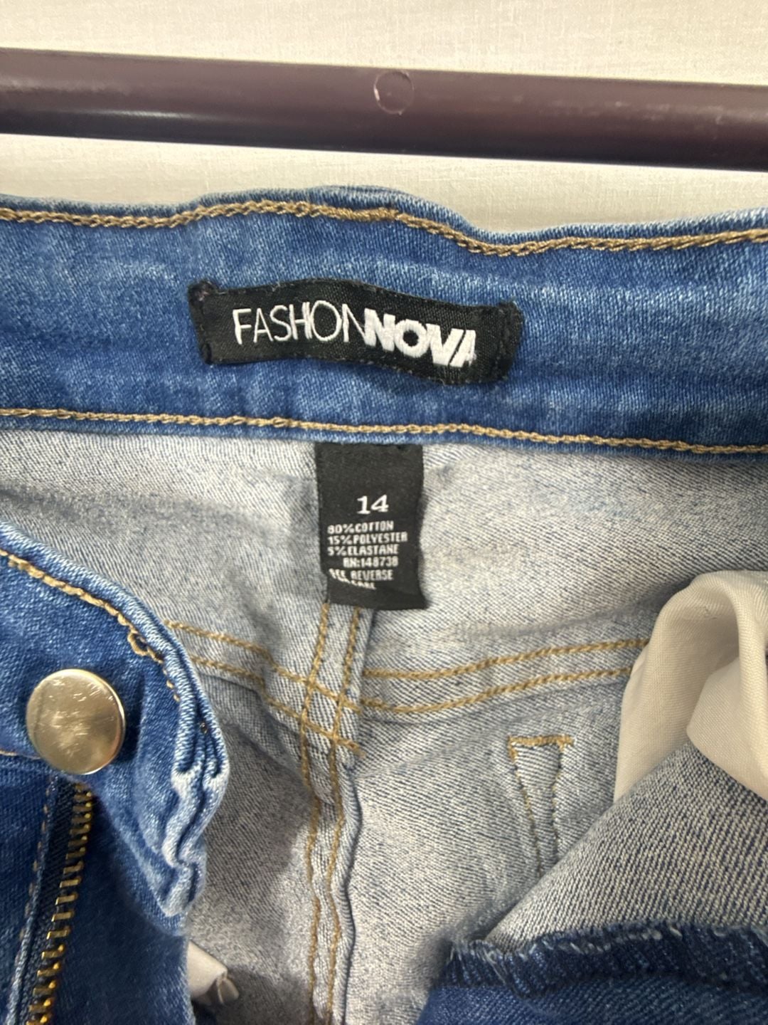 Fashion Nova Skinny Jeans Size 14 Blue Stretch Denim 4