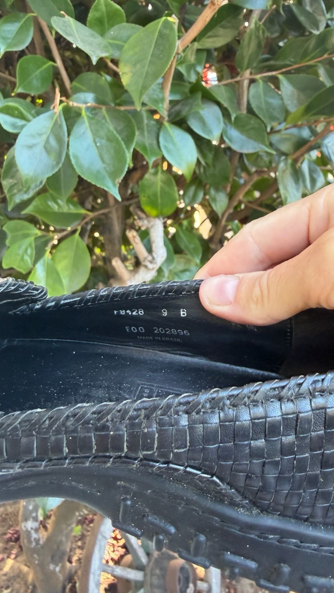 Vintage Cole Haan Black Woven Leather Loafers 6