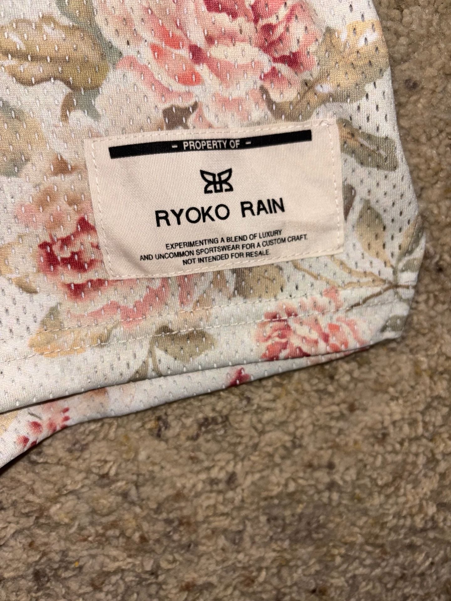 Ryoko Rain Floral Mesh Shorts White Size M 3