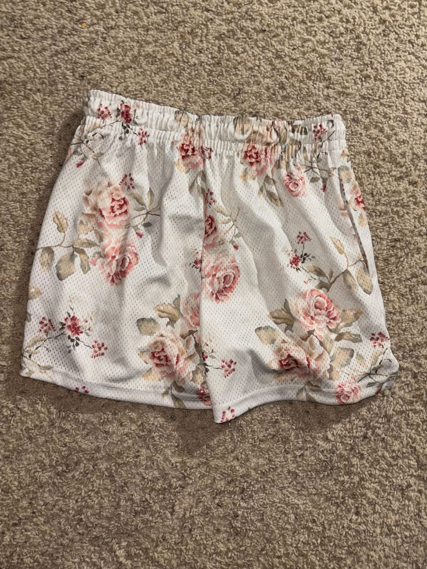 Ryoko Rain Floral Mesh Shorts White Size M 6
