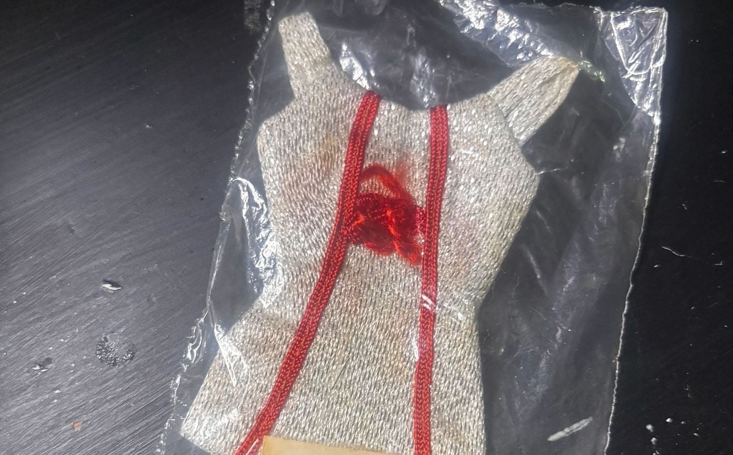 Ideal Misty Doll Silver Sparkle Dress with Red Trim and Bow 1