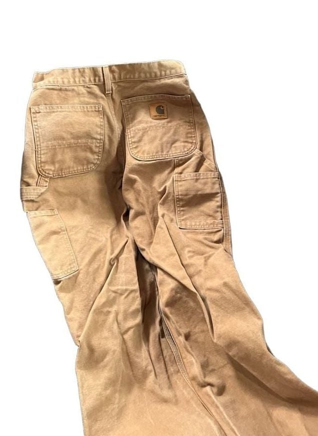 Vintage Carhartt B11 BRN Washed Duck Work Dungaree Carpenter Pants 31x32 4