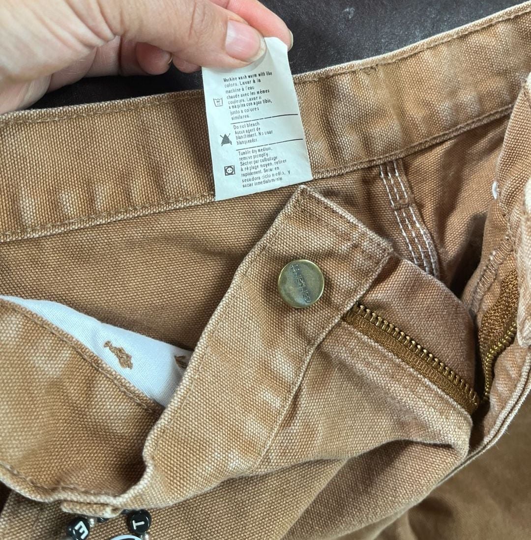 Vintage Carhartt B11 BRN Washed Duck Work Dungaree Carpenter Pants 31x32 11