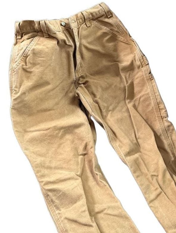 Vintage Carhartt B11 BRN Washed Duck Work Dungaree Carpenter Pants 31x32 2