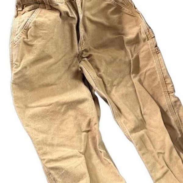 Vintage Carhartt B11 BRN Washed Duck Work Dungaree Carpenter Pants 31x32