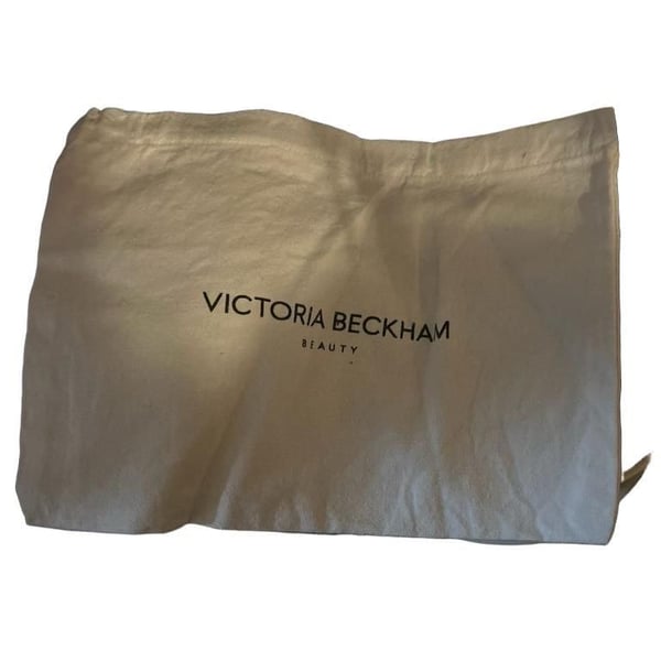 Victoria Beckham Beauty White Canvas Drawstring Dust Bag Makeup Pouch