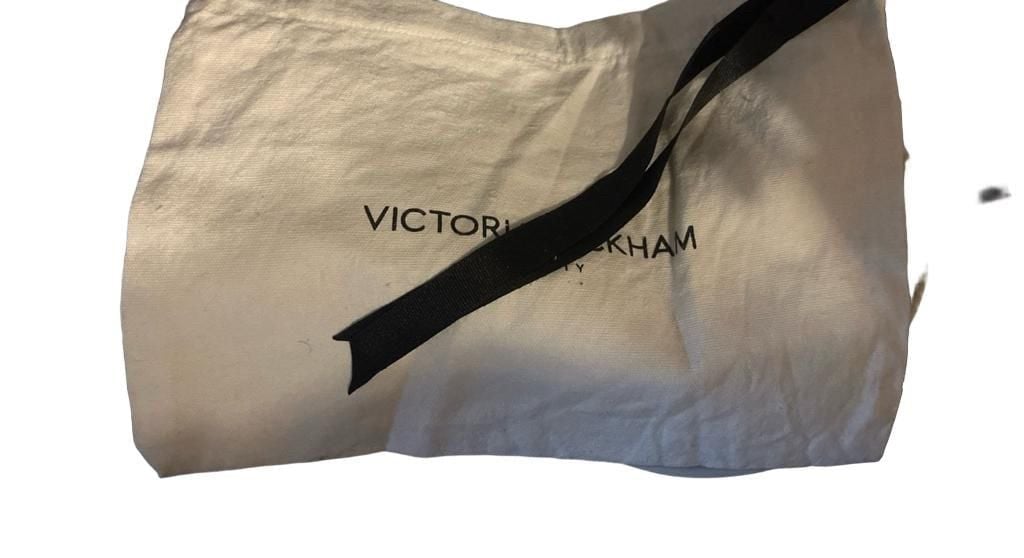 Victoria Beckham Beauty White Canvas Drawstring Dust Bag Makeup Pouch 4