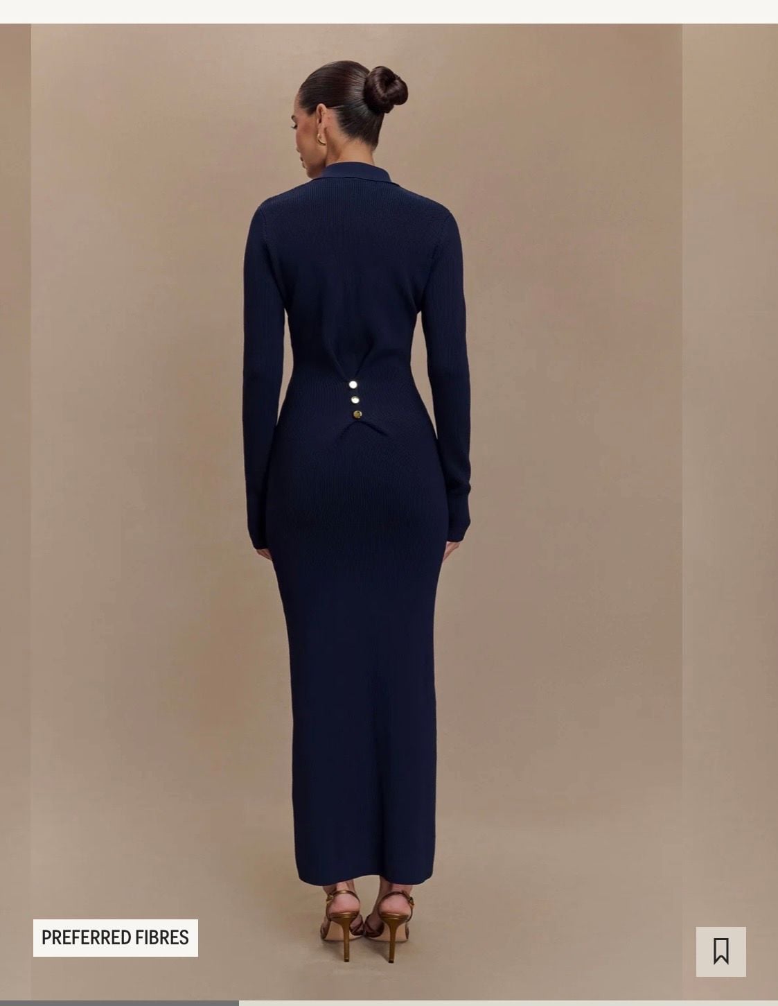Meshki Abbey Buttoned Knit Midi Dress Size XXS Navy Blue New 12