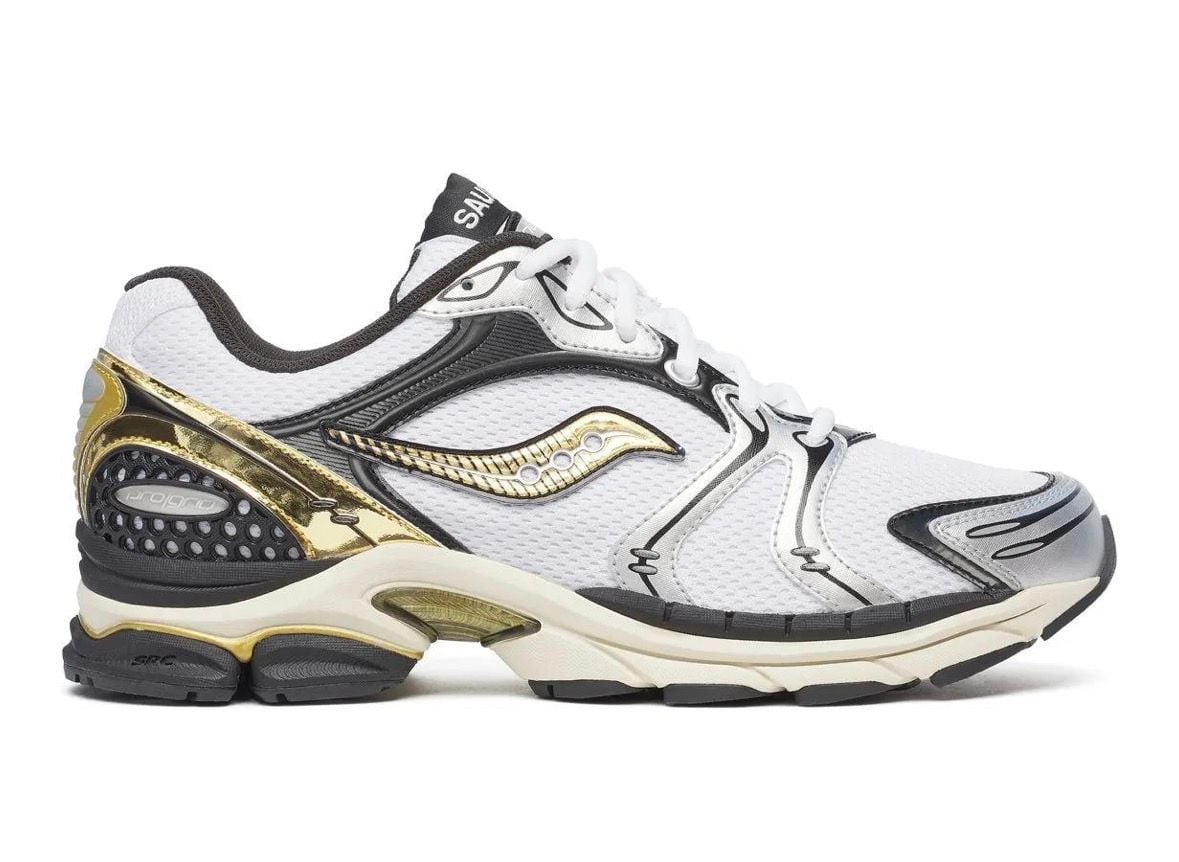 Saucony ProGrid Triumph 4 CS Gold Chrome White Silver Sneakers 2