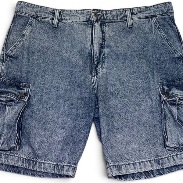 Guess Denim Cargo Shorts Size 36 Acid Wash
