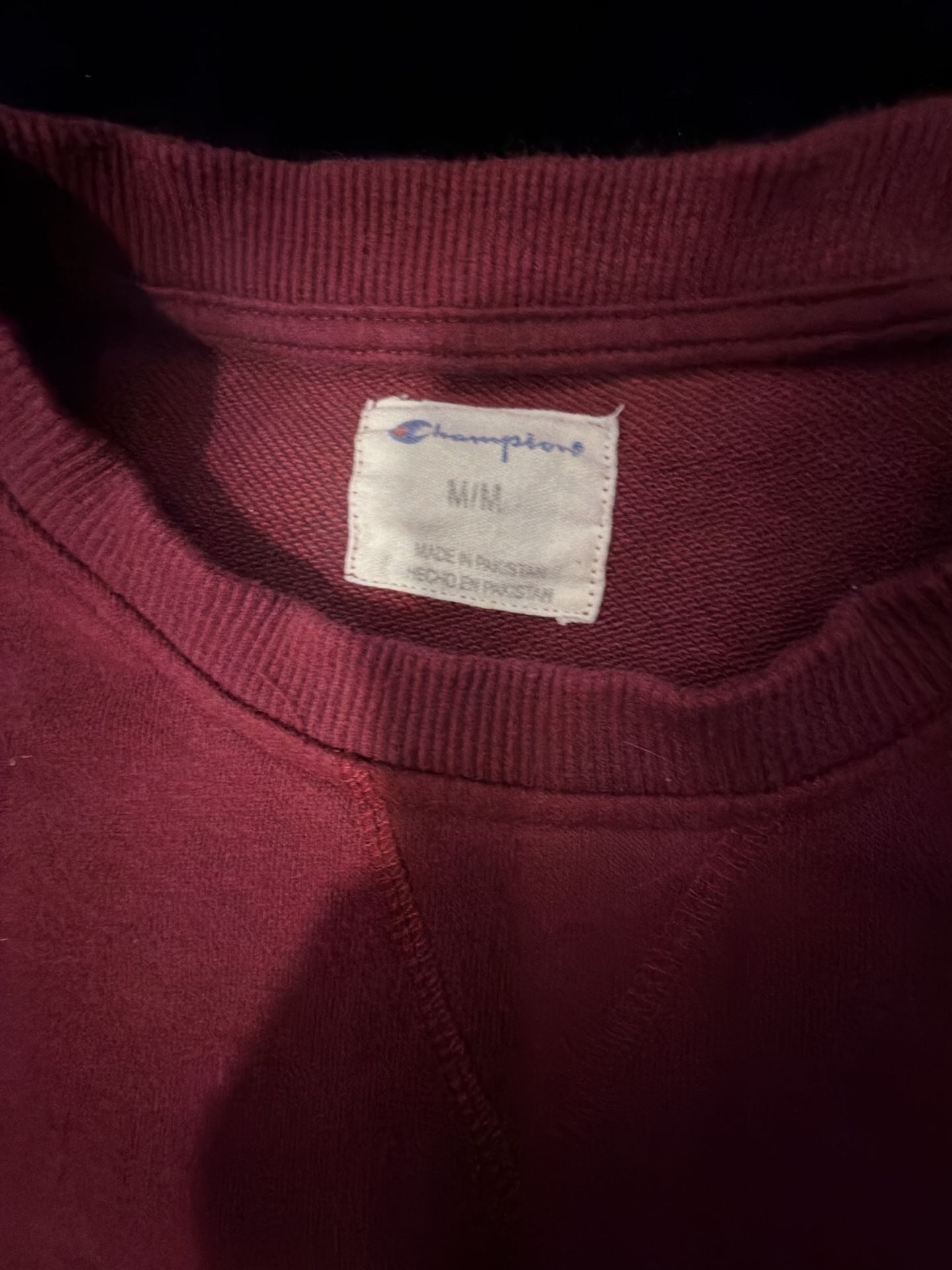 Champion Long Sleeve French Terry Crewneck Pullover Sweatshirt Size M Burgundy 4
