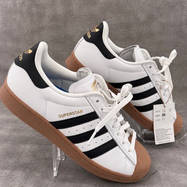 Adidas Superstar Adv Size 7.5 Men Footwear White Gum Skateboarding Shoes