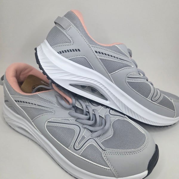 Autper Womens Walking Shoes Size 10.5 Gray Pink Orthotic Sneakers