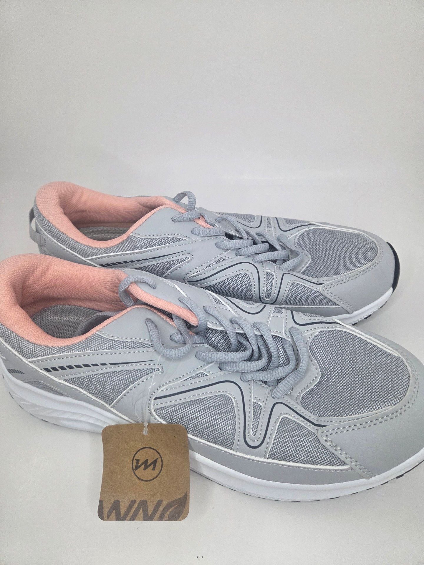 Autper Womens Walking Shoes Size 10.5 Gray Pink Orthotic Sneakers 8