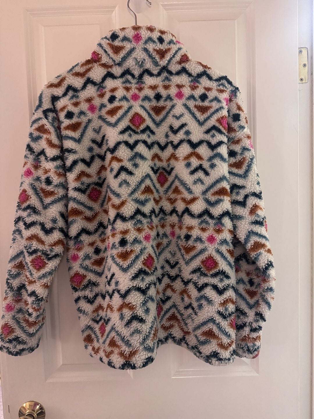 Eddie Bauer Fleece 1/4 Zip Pullover Size L Multi Aztec Aztec Print 4