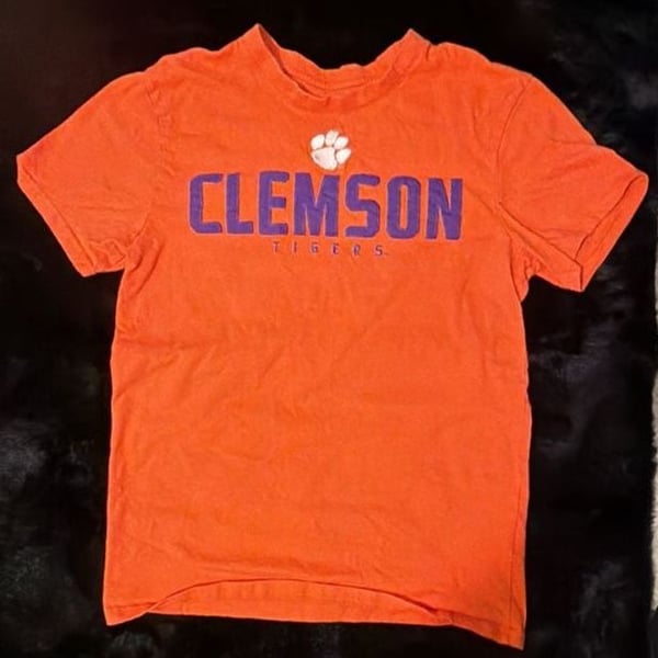 Champion Clemson Tigers Orange T-Shirt Size S 100%cotton