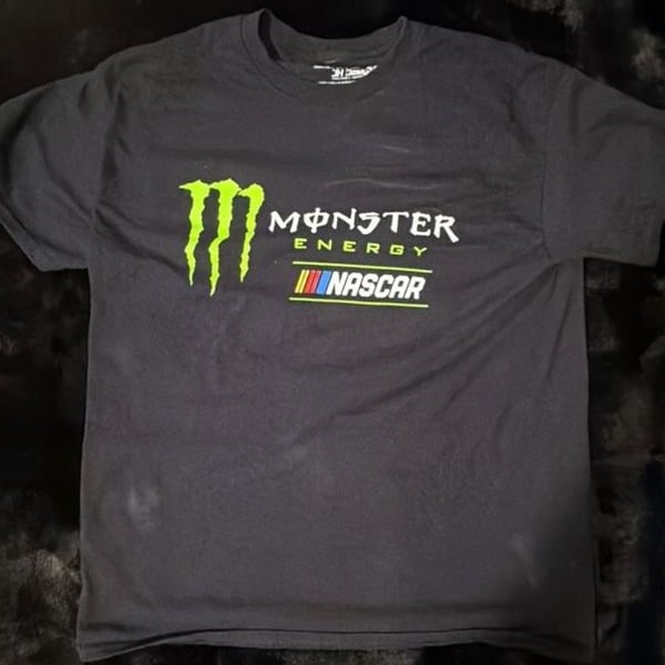 JH Design Monster Energy Nascar Cup Series Official Pit Shirt Size L Black