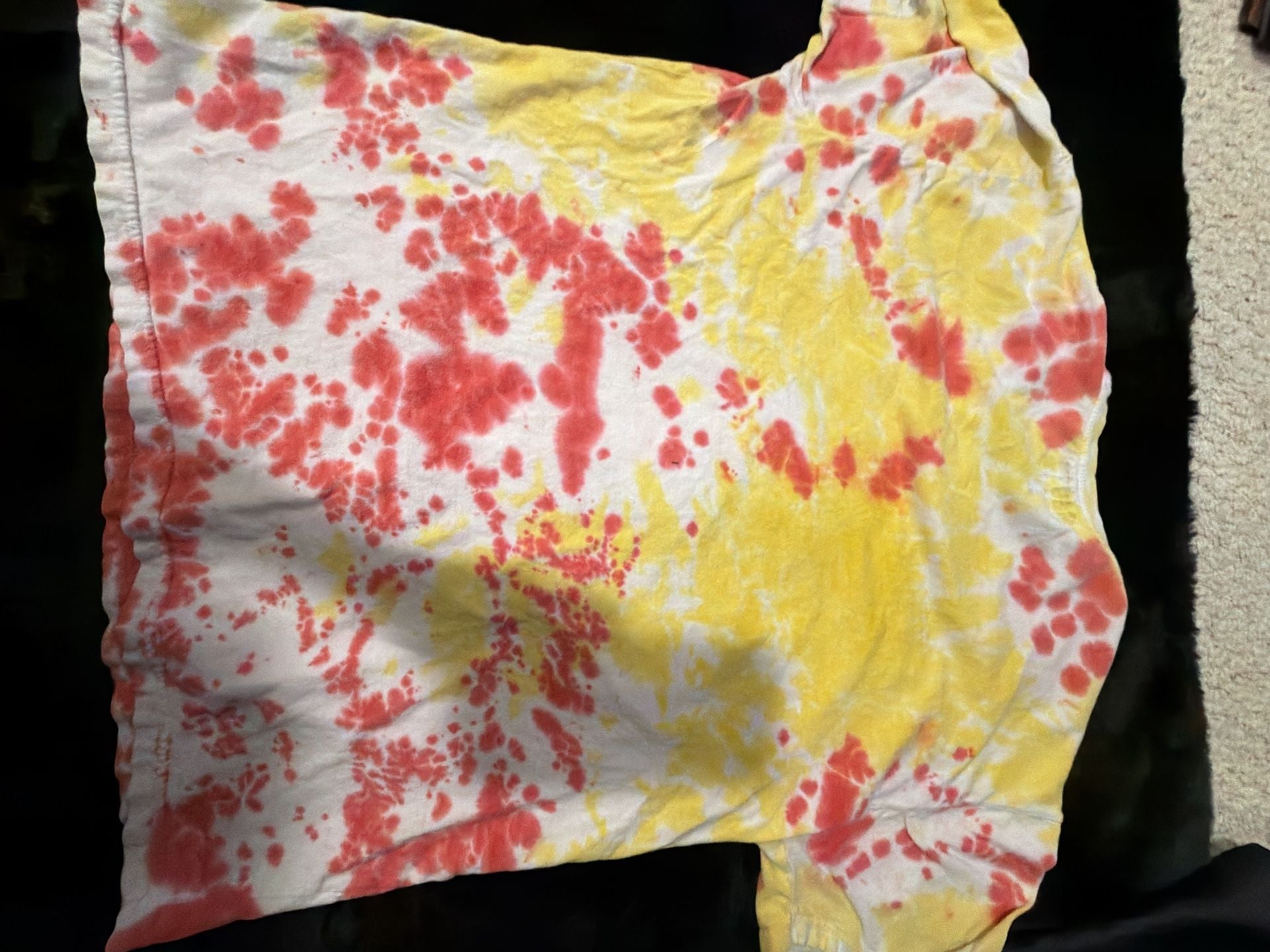 Seven Souls Tie Dye Skull T-Shirt Size L Yellow Red White 6