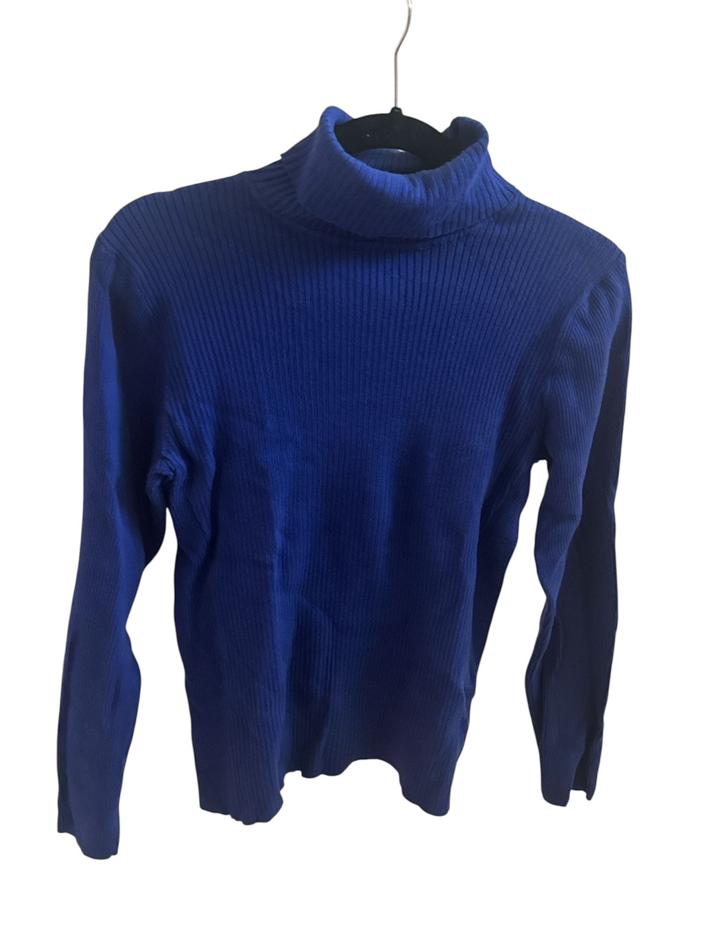 Coldwater Creek Blue Ribbed Turtleneck Sweater Size M (10-12) Cotton Nylon 1