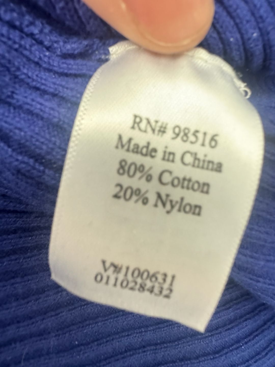 Coldwater Creek Blue Ribbed Turtleneck Sweater Size M (10-12) Cotton Nylon 4