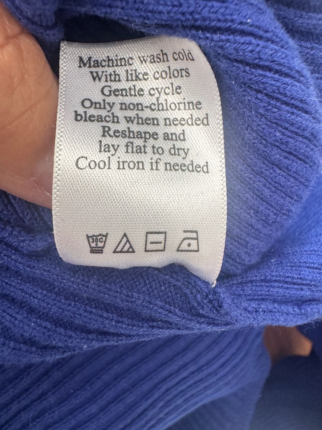 Coldwater Creek Blue Ribbed Turtleneck Sweater Size M (10-12) Cotton Nylon 5
