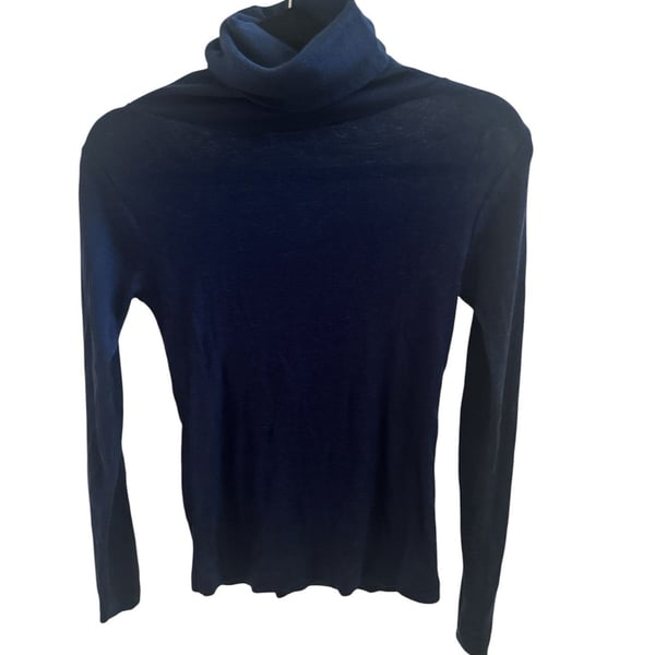 Tammi Navy Blue Turtleneck Sweater Size M Vintage Knit Pullover