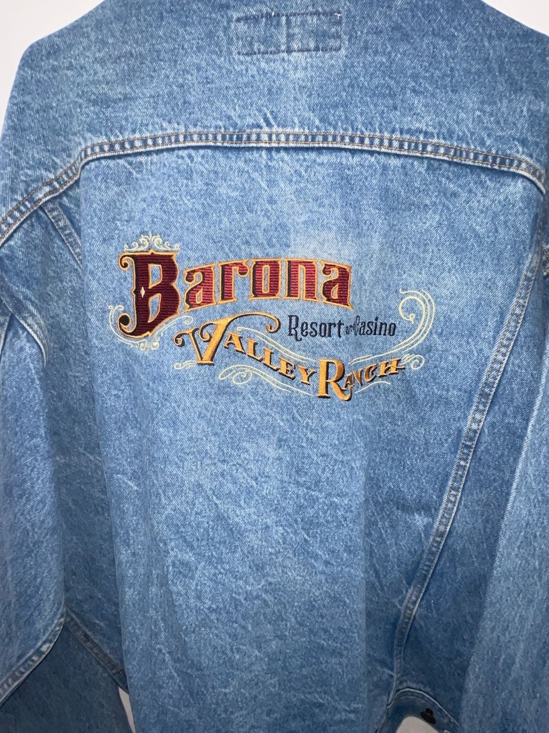 VTG LEE Denim Collection Jean Jacket Barona Resort & Casino Valley Ranch Size XL 4