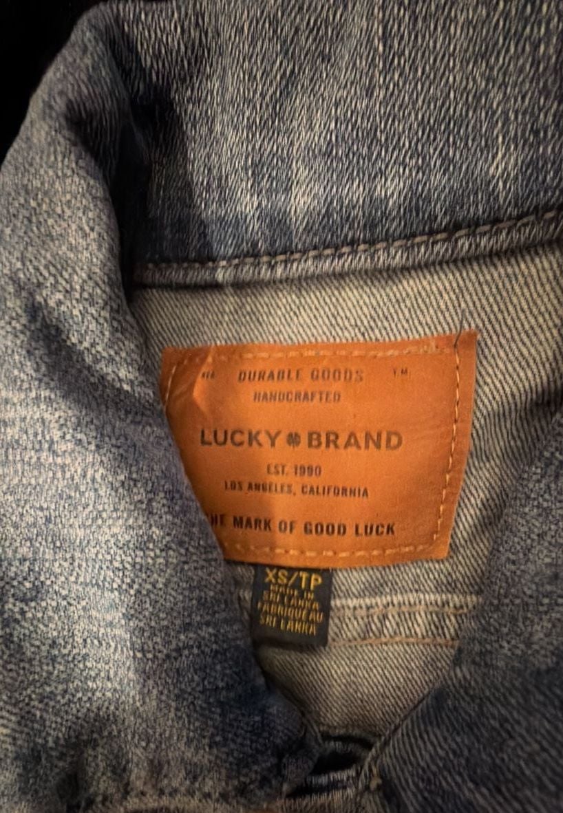 Lucky Brand The Obby Rucker Denim Jacket Size XS Light Blue Trucker Jacket 4