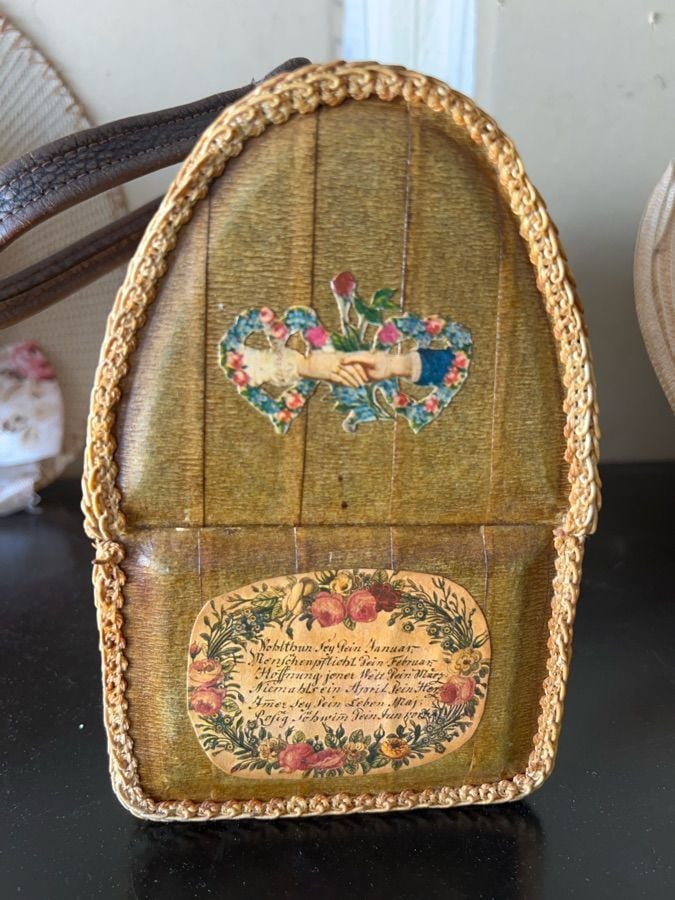 Vintage Anton Pieck Decoupage Art Wooden Box Purse 5