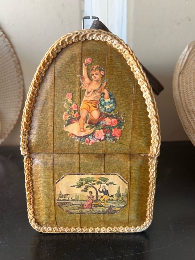 Vintage Anton Pieck Decoupage Art Wooden Box Purse 6