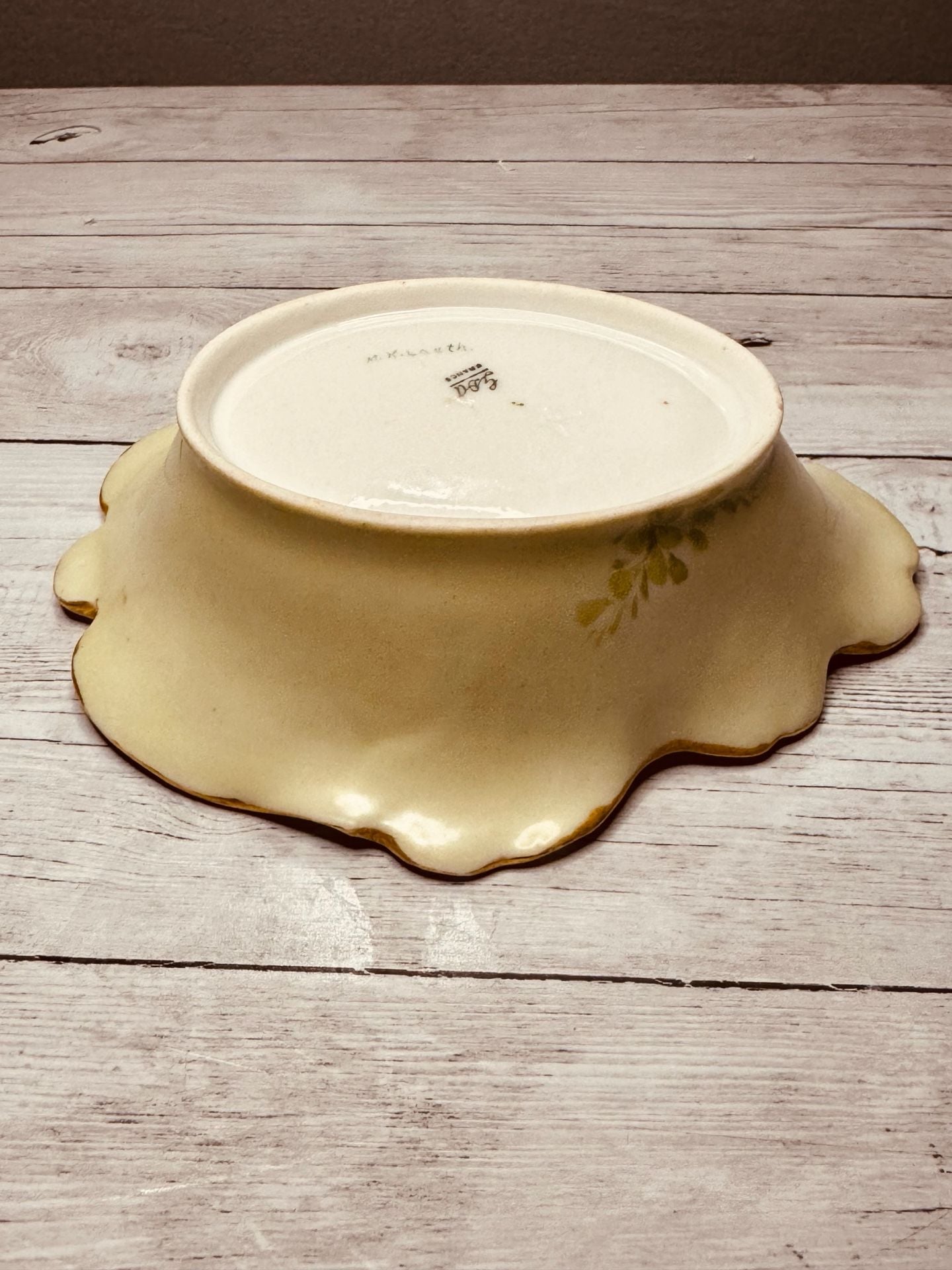 GDA France Limoges Hand Painted Floral Scalloped Oval Dish Gold Trim 5