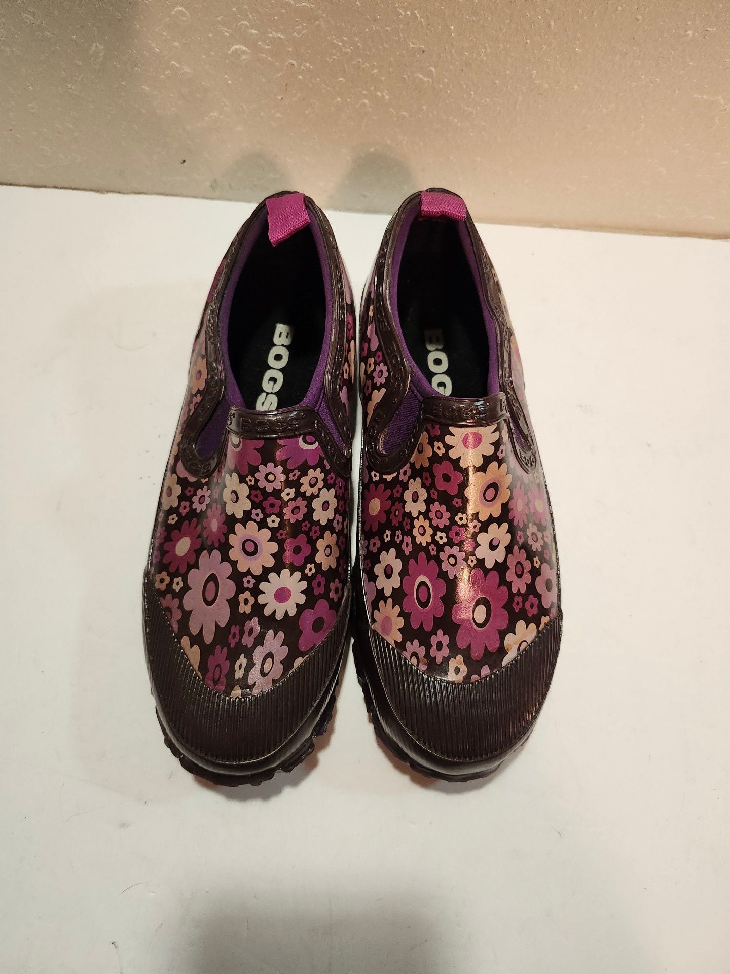 Bogs Rue Size 5 Kids Purple Floral Waterproof Shoes 2