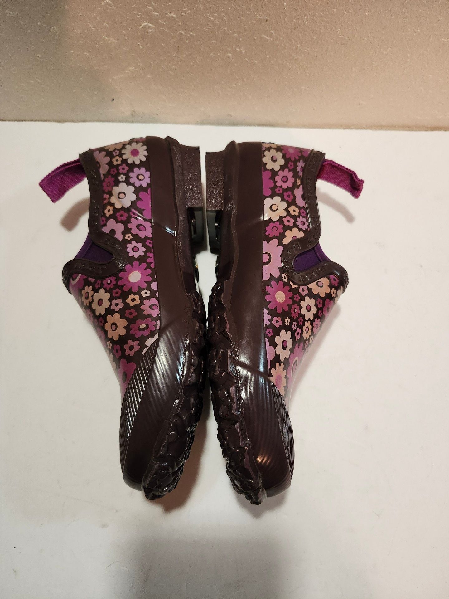 Bogs Rue Size 5 Kids Purple Floral Waterproof Shoes 4