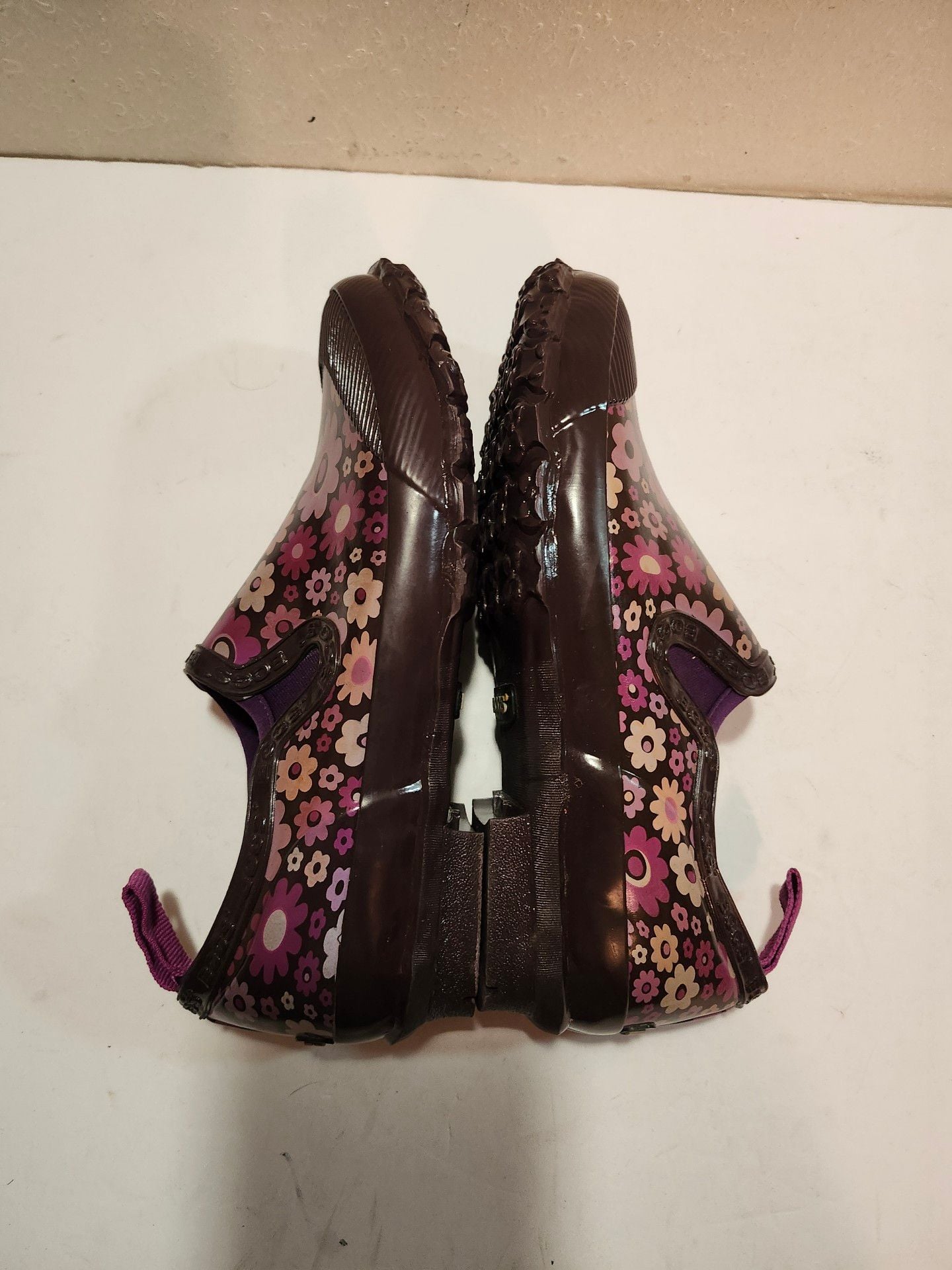 Bogs Rue Size 5 Kids Purple Floral Waterproof Shoes 5