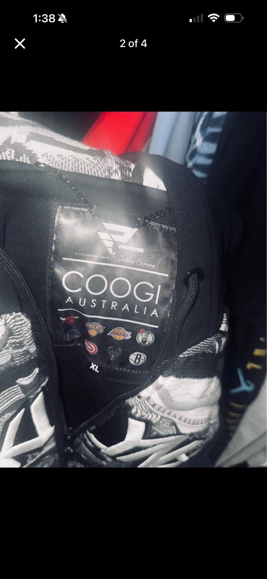 Coogi Brooklyn Nets Full Zip Hoodie Size XL Black White Multi 3