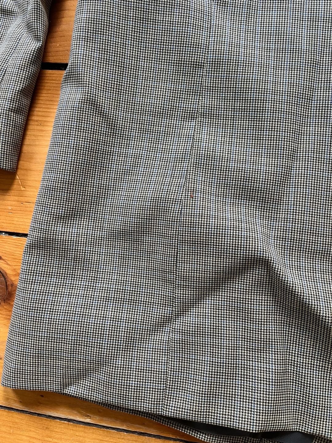 Hickey Freeman Houndstooth Wool Blazer Suit 48L Vintage 90s Men's 42x33 flawed 4