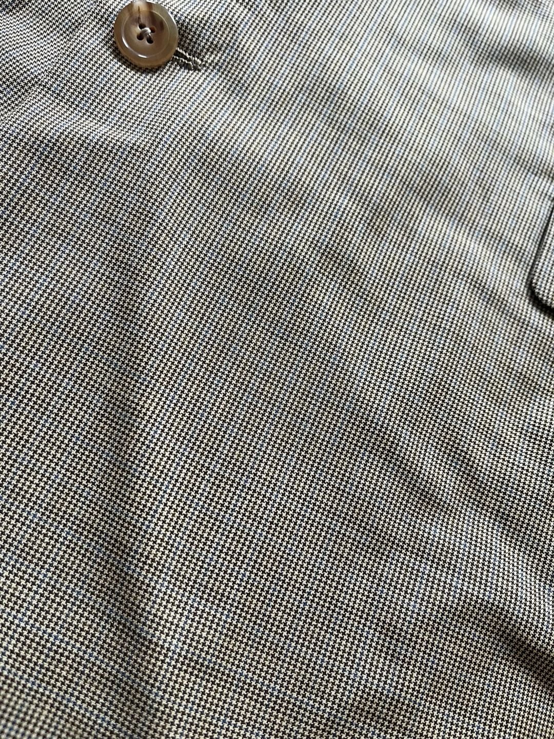Hickey Freeman Houndstooth Wool Blazer Suit 48L Vintage 90s Men's 42x33 flawed 13