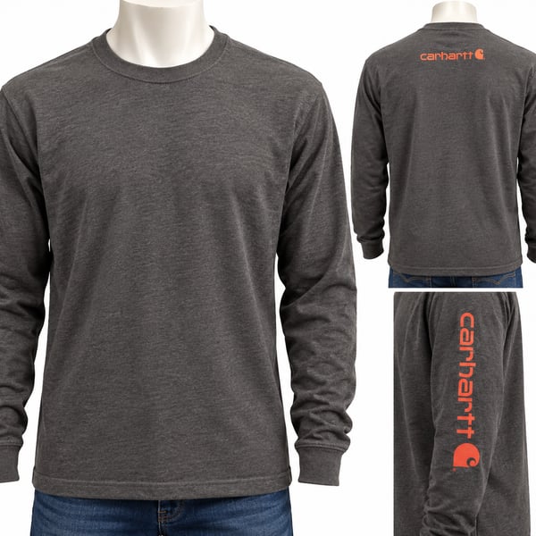 Carhartt Long Sleeve T-Shirt Charcoal Heather Crew Neck