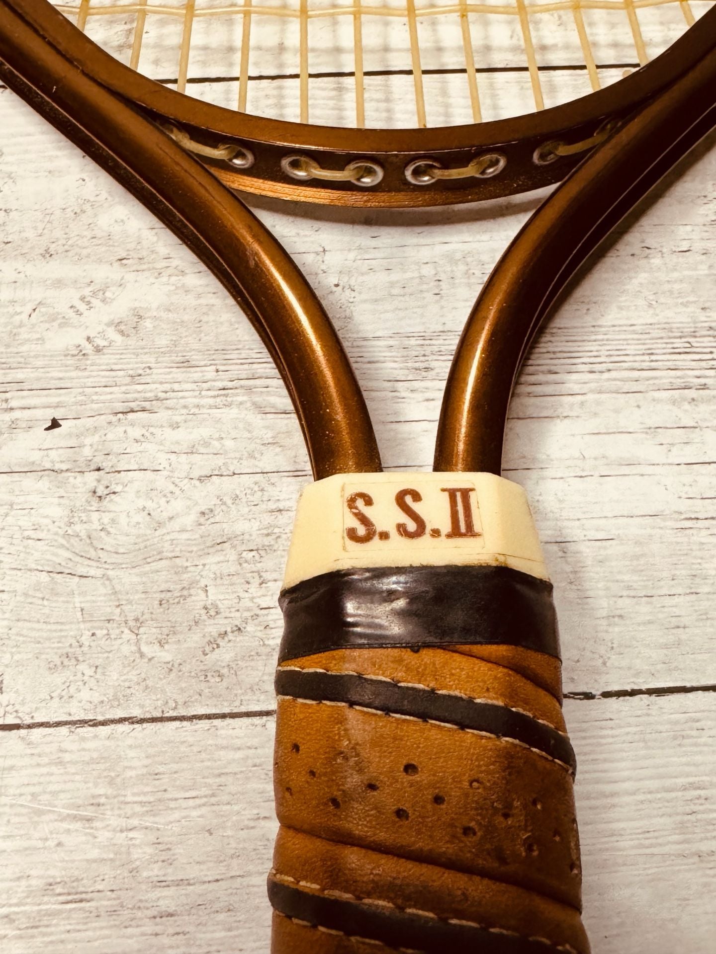 S.S.II Size 4 1/4 Racquetball Racket Brown Vintage 2
