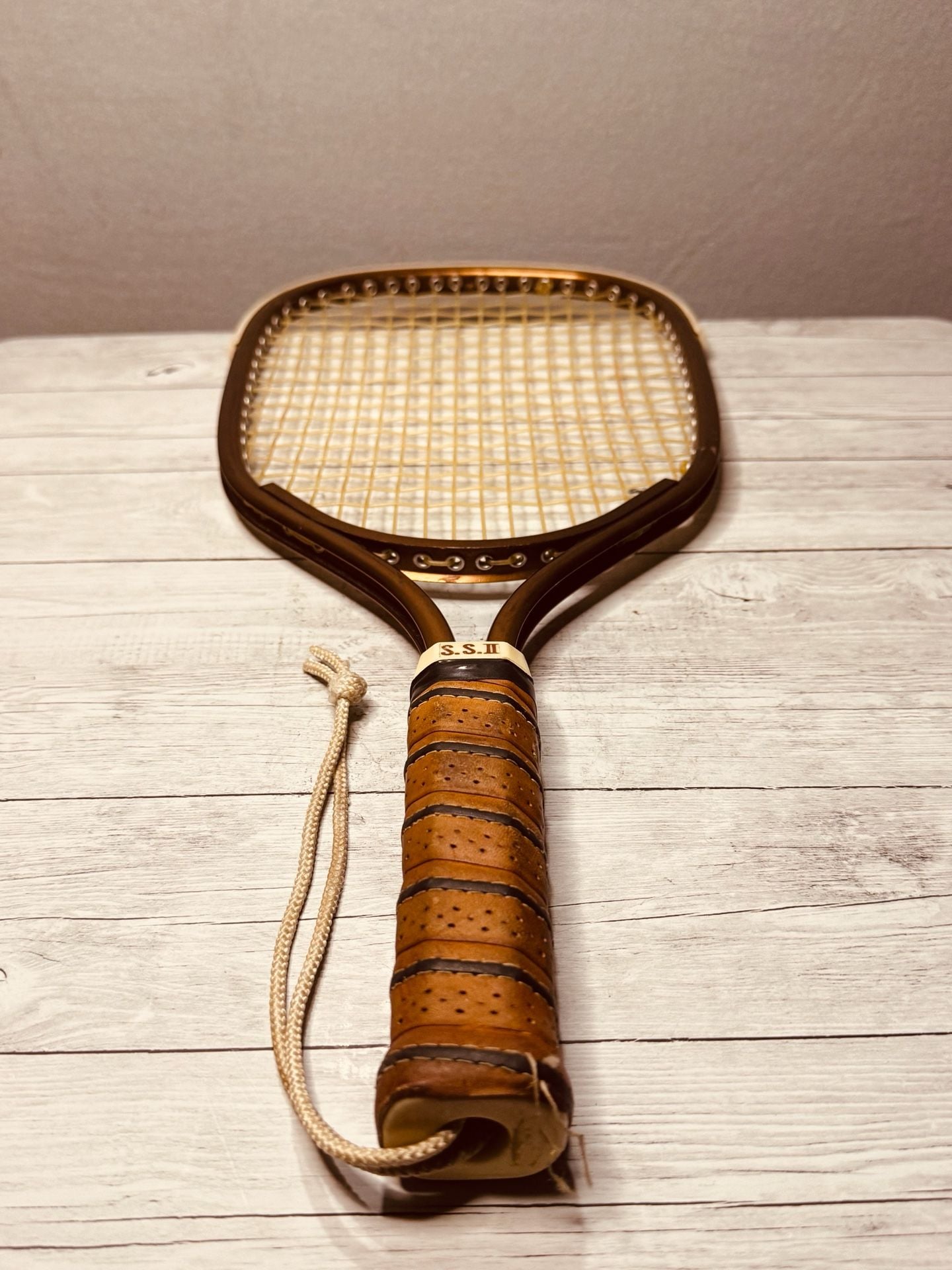 S.S.II Size 4 1/4 Racquetball Racket Brown Vintage 9