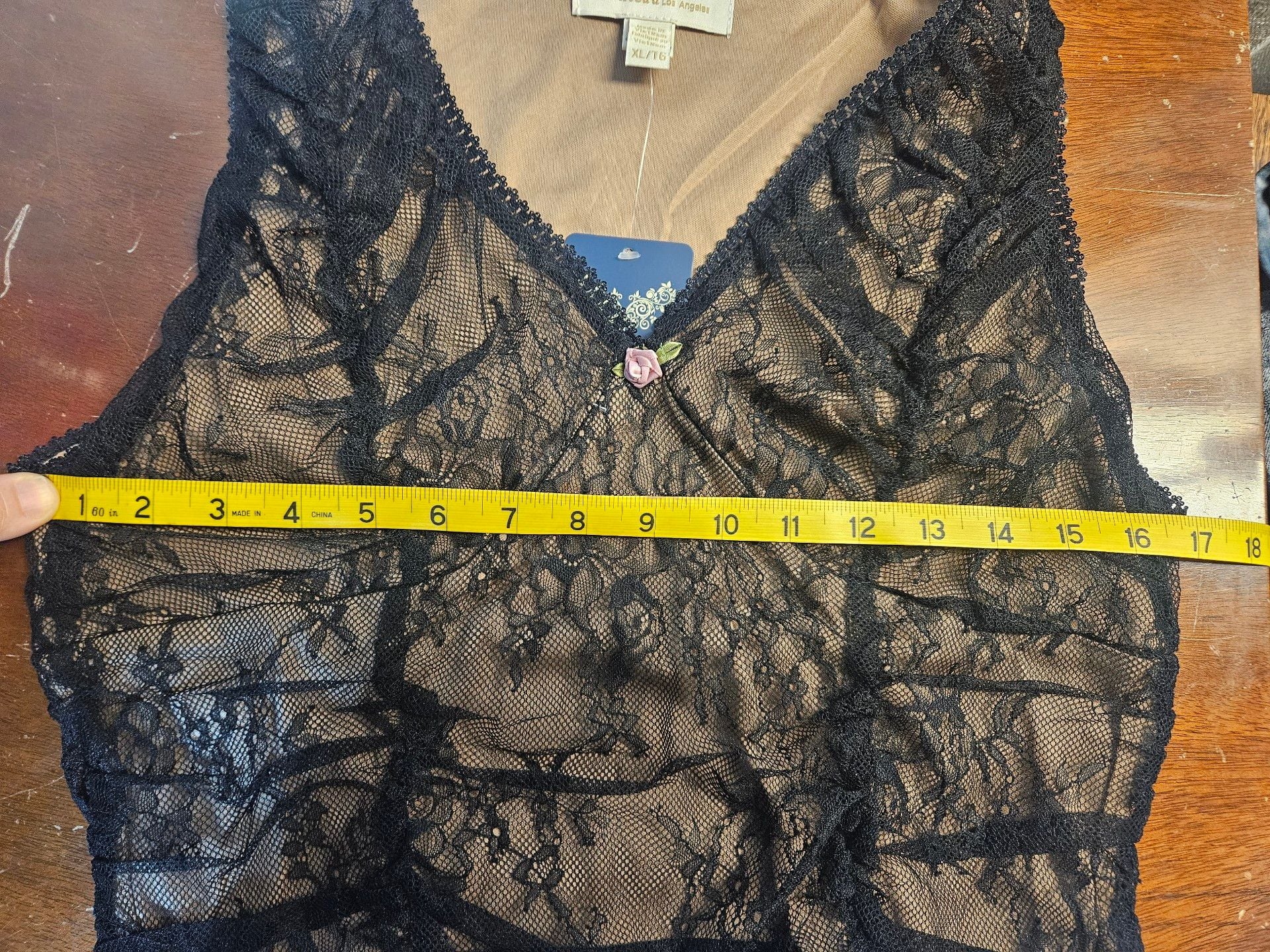 Monteau Los Angeles Black Lace Ruched Two-Piece Set Dress 5