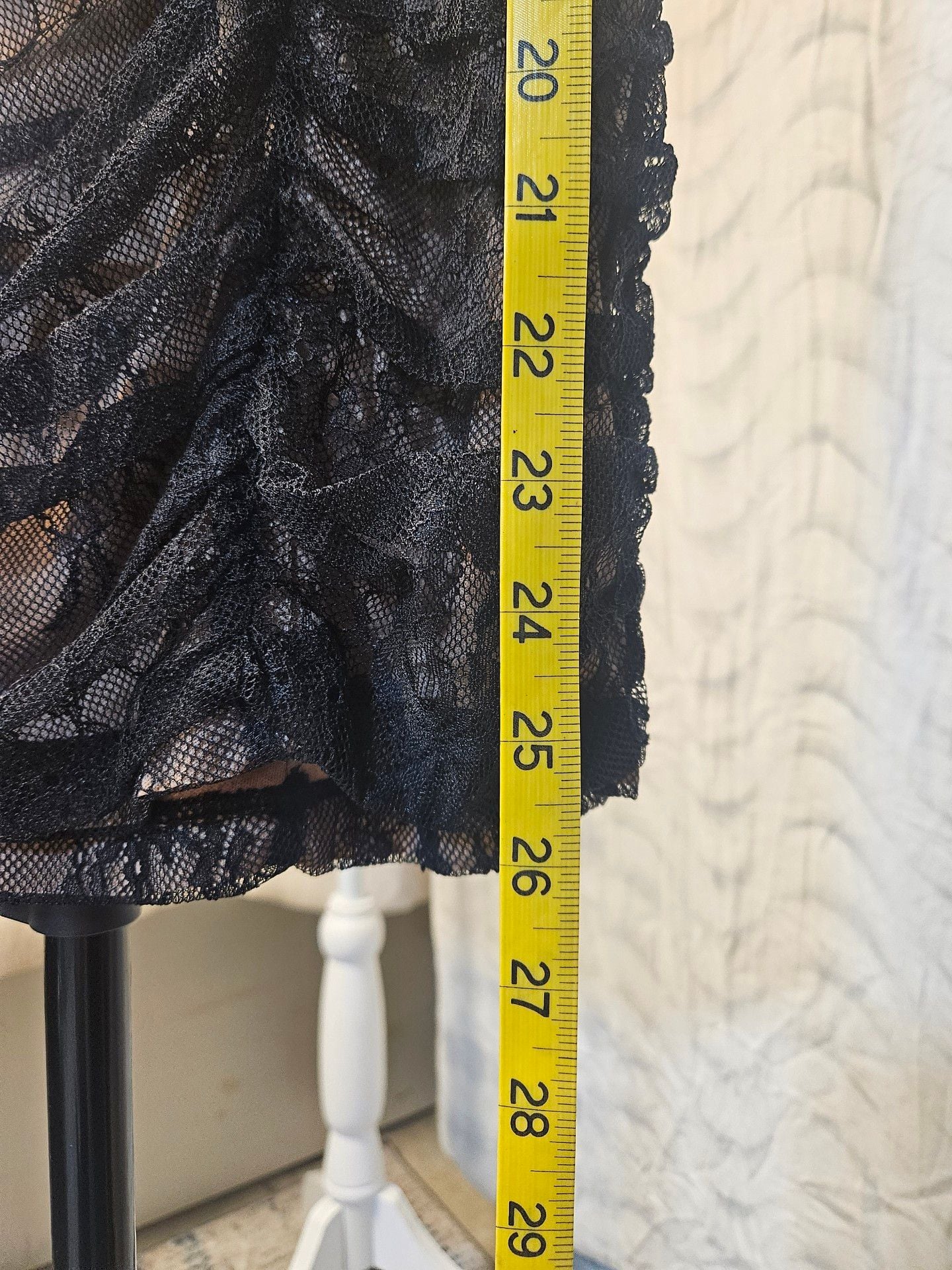 Monteau Los Angeles Black Lace Ruched Two-Piece Set Dress 9