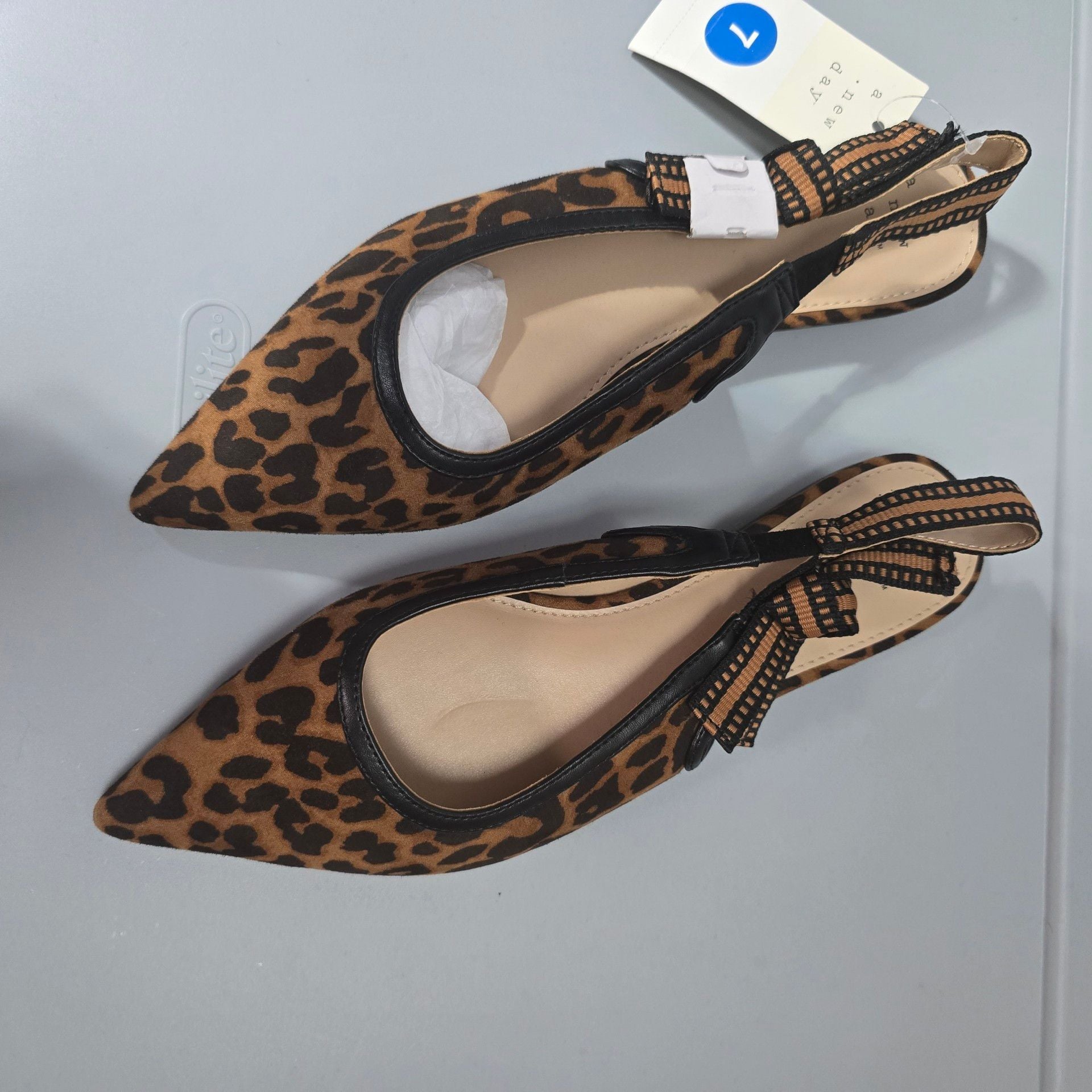 A New Day Slingback Flats Size 7 Leopard Print 2