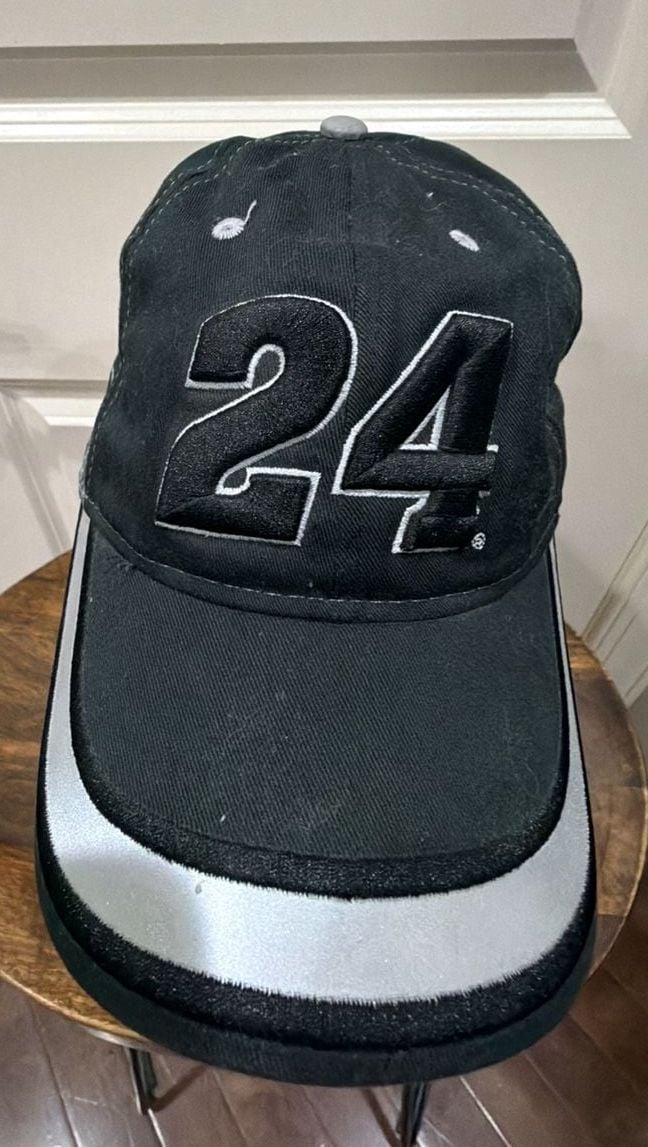 Chase Authentics Jeff Gordon #24 Black Reflective Gray Flame NASCAR Hat 2